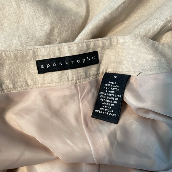 Apostrophe midi skirt linen skirt with beading and embroidery details - Picture 4 of 8